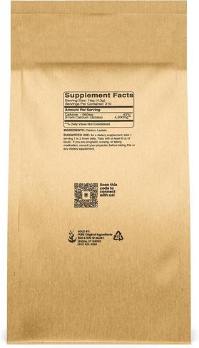 Pure Original Ingredients Calcium Lactate (2 lb) Calcium Supplement, Electrolyte in Saudi Arabia