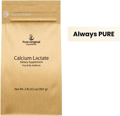 Pure Original Ingredients Calcium Lactate (2 lb) Calcium Supplement, Electrolyte in Saudi Arabia