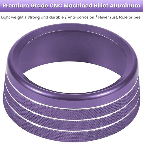3pcs Knob Cover Button Ring Air Conditioning Knob Ring Car Interior Accessories Car Gadgets Car Bling Accessories Auto Knobs Ring Decorations Refit Purple Aluminum Alloy, 34922DI7U014S in Saudi Arabia