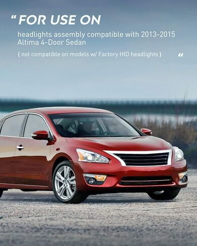 Nilight Headlight Assembly for 2013 2014 2015 Altima 4 Door Sedan Advance Base Exclusive SL S SV Sense Sedan 4 Door Replacement Headlamp Clear Projector Black Housing Amber Reflector in Saudi Arabia