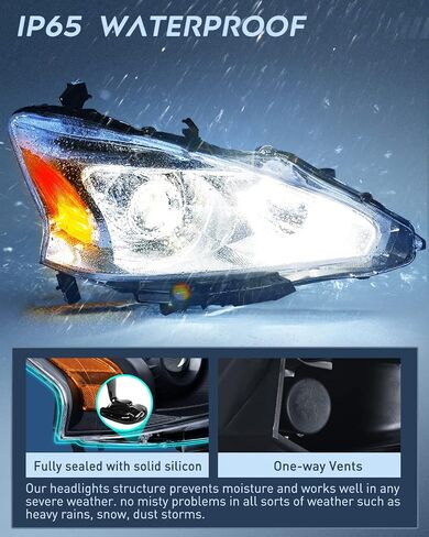 Nilight Headlight Assembly for 2013 2014 2015 Altima 4 Door Sedan Advance Base Exclusive SL S SV Sense Sedan 4 Door Replacement Headlamp Clear Projector Black Housing Amber Reflector in Saudi Arabia