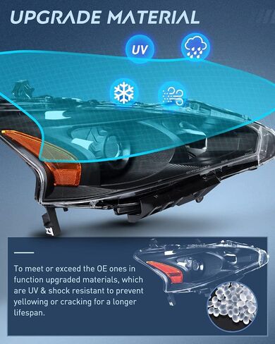 Nilight Headlight Assembly for 2013 2014 2015 Altima 4 Door Sedan Advance Base Exclusive SL S SV Sense Sedan 4 Door Replacement Headlamp Clear Projector Black Housing Amber Reflector in Saudi Arabia