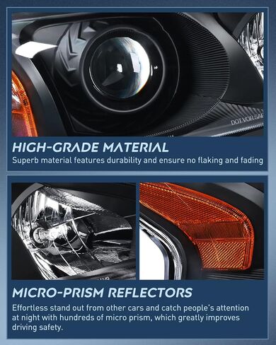 Nilight Headlight Assembly for 2013 2014 2015 Altima 4 Door Sedan Advance Base Exclusive SL S SV Sense Sedan 4 Door Replacement Headlamp Clear Projector Black Housing Amber Reflector in Saudi Arabia