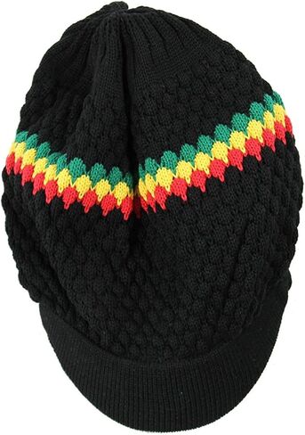 Rasta Hat for Dreadlocks.Beanie hat with Rasta Stripe.(RH4) Mens Tams. Jamaican Style Hats for Men and Women. in Saudi Arabia
