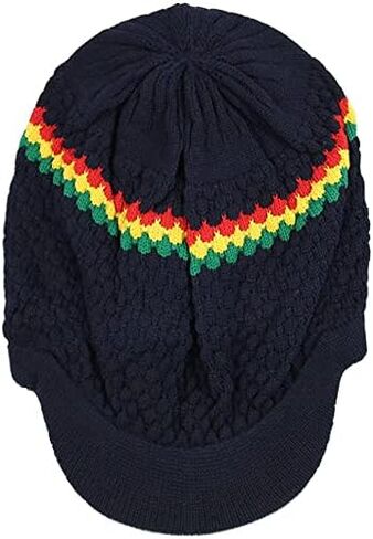 Rasta Hat for Dreadlocks.Beanie hat with Rasta Stripe.(RH4) Mens Tams. Jamaican Style Hats for Men and Women. in Saudi Arabia