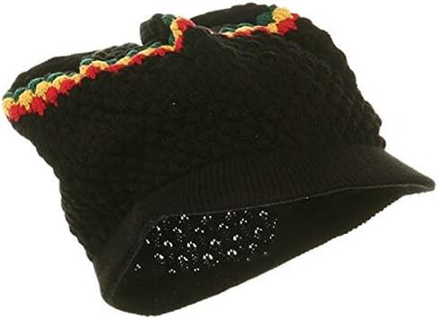 Rasta Hat for Dreadlocks.Beanie hat with Rasta Stripe.(RH4) Mens Tams. Jamaican Style Hats for Men and Women. in Saudi Arabia