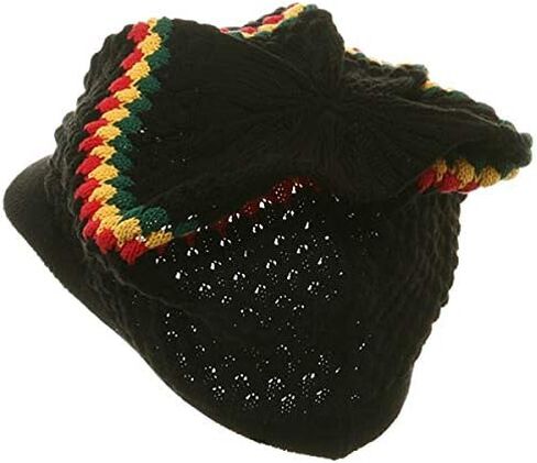 Rasta Hat for Dreadlocks.Beanie hat with Rasta Stripe.(RH4) Mens Tams. Jamaican Style Hats for Men and Women. in Saudi Arabia