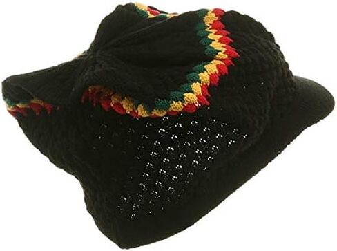 Rasta Hat for Dreadlocks.Beanie hat with Rasta Stripe.(RH4) Mens Tams. Jamaican Style Hats for Men and Women. in Saudi Arabia