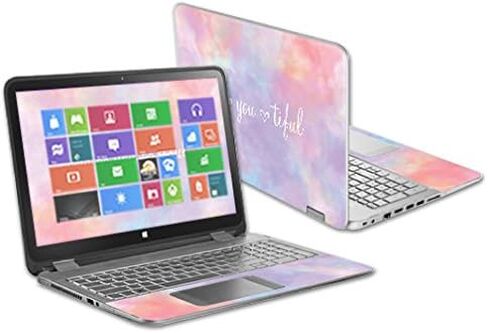 MightySkins Skin Compatible with HP Envy x360 15.6" - Be Happy | Protective, Durable, and Unique Vinyl Decal wrap Cover | Easy to Apply, Remove, and Change Styles | Made in The USA in Saudi Arabia