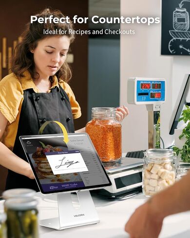 Volcora Universal Magnetic Tablet Stand for Desk Wall Mount iPad Holder with Seperable Magnetic Board and Rotatable Back Panel, Heavy Duty, for Samsung Android Tablets, Kindle, Black in Saudi Arabia