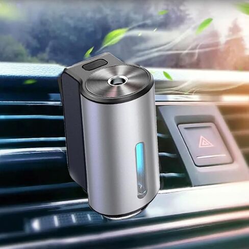 Smart Car Air Freshener Diffuser, Smart Car Air Freshener with Three Adjustable, Aromatizante para Carro Inteligente Intelligent Car Aroma (Diffuser，Silver) in Saudi Arabia