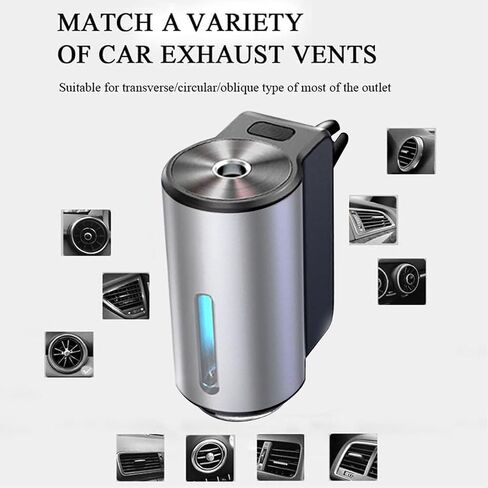 Smart Car Air Freshener Diffuser, Smart Car Air Freshener with Three Adjustable, Aromatizante para Carro Inteligente Intelligent Car Aroma (Diffuser，Silver) in Saudi Arabia