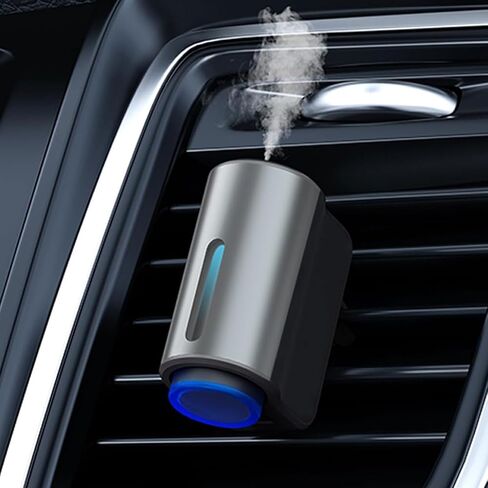 Smart Car Air Freshener Diffuser, Smart Car Air Freshener with Three Adjustable, Aromatizante para Carro Inteligente Intelligent Car Aroma (Diffuser，Silver) in Saudi Arabia