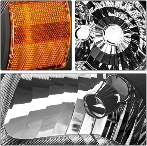 for 2005 2006 2007 2008 2009 2010 Chevy Cobalt Headlight Assembly compatible with 07-09 Pontiac G5 / 05-06 Pursuit Clear Lens Chrome Housing Amber Reflector Headlamp Replacement Pair in Saudi Arabia