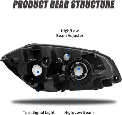for 2005 2006 2007 2008 2009 2010 Chevy Cobalt Headlight Assembly compatible with 07-09 Pontiac G5 / 05-06 Pursuit Clear Lens Chrome Housing Amber Reflector Headlamp Replacement Pair in Saudi Arabia