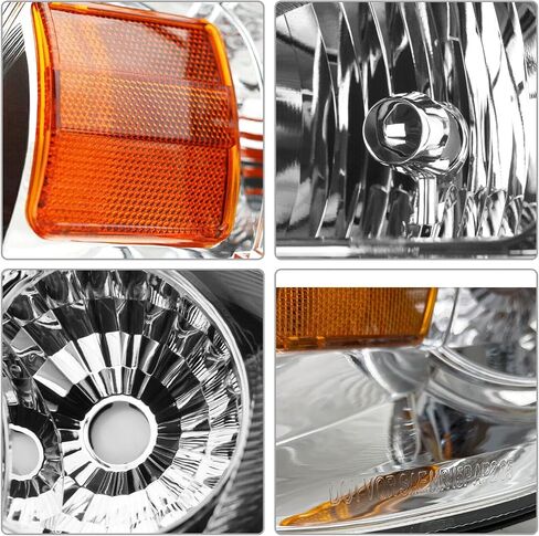 for 2005 2006 2007 2008 2009 2010 Chevy Cobalt Headlight Assembly compatible with 07-09 Pontiac G5 / 05-06 Pursuit Clear Lens Chrome Housing Amber Reflector Headlamp Replacement Pair in Saudi Arabia