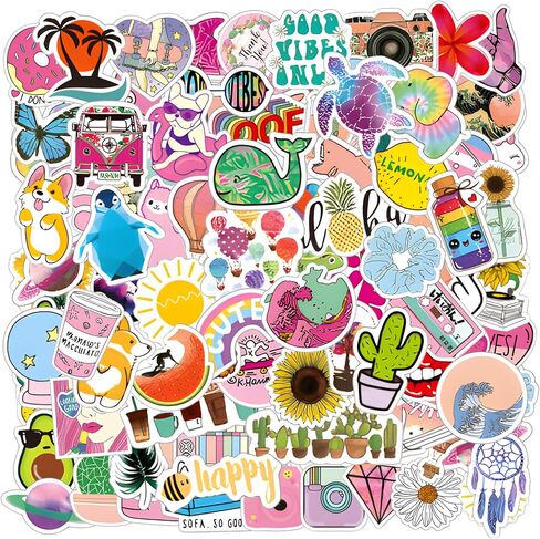100 قطعة من ملصقات Preppy، ملصقات كبيرة لطيفة لزجاجات المياه لأجهزة الكمبيوتر المحمول Kindle Phone وألواح التزلج وسجلات القصاصات والأمتعة، مجموعة ملصقات من الفينيل مقاومة للماء قابلة لإعادة الاستخدام للمراهقات والفتيات البالغات in Kuwait