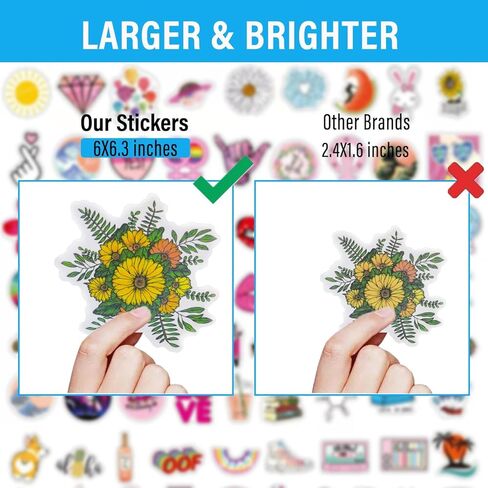 100 قطعة من ملصقات Preppy، ملصقات كبيرة لطيفة لزجاجات المياه لأجهزة الكمبيوتر المحمول Kindle Phone وألواح التزلج وسجلات القصاصات والأمتعة، مجموعة ملصقات من الفينيل مقاومة للماء قابلة لإعادة الاستخدام للمراهقات والفتيات البالغات in Kuwait