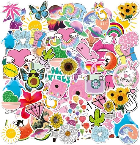100 قطعة من ملصقات Preppy، ملصقات كبيرة لطيفة لزجاجات المياه لأجهزة الكمبيوتر المحمول Kindle Phone وألواح التزلج وسجلات القصاصات والأمتعة، مجموعة ملصقات من الفينيل مقاومة للماء قابلة لإعادة الاستخدام للمراهقات والفتيات البالغات in Kuwait