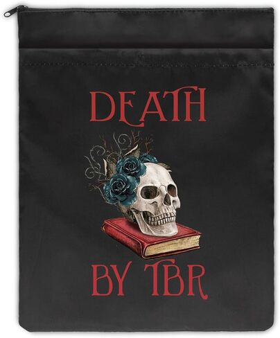 Death by TBR Black Washable Fabric Book Sleeve, Funny Book Cover Protector Gifts for Book Lover, Book Reader Gift, Bookish Gift, Bookworm Librarian Gift, Book Club Gift in Saudi Arabia