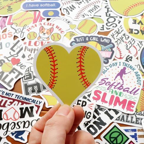 100 قطعة من ملصقات الكرة اللينة، ملحقات الكرة اللينة للفتيات، هدايا الكرة اللينة، ملصقات خوذة الكرة اللينة للفتيات، هدايا حفلات الكرة اللينة، هدايا الكرة اللينة للفريق، أشياء الكرة اللينة، ملصق من الفينيل لزجاجات المياه in Kuwait