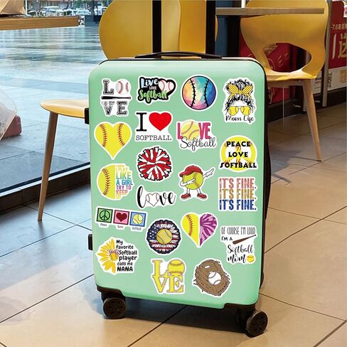 100 قطعة من ملصقات الكرة اللينة، ملحقات الكرة اللينة للفتيات، هدايا الكرة اللينة، ملصقات خوذة الكرة اللينة للفتيات، هدايا حفلات الكرة اللينة، هدايا الكرة اللينة للفريق، أشياء الكرة اللينة، ملصق من الفينيل لزجاجات المياه in Kuwait