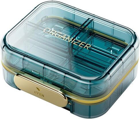1 Pack Travel Pill Organizer, 7 Compartments Pill Box, Daily Portable Pill Case to Hold Vitamins, Pill Container for Pocket Purse Medicine Organizer (3"x2.8") in Saudi Arabia