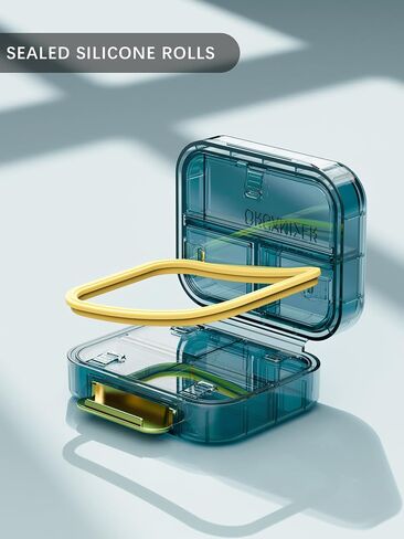 1 Pack Travel Pill Organizer, 7 Compartments Pill Box, Daily Portable Pill Case to Hold Vitamins, Pill Container for Pocket Purse Medicine Organizer (3"x2.8") in Saudi Arabia