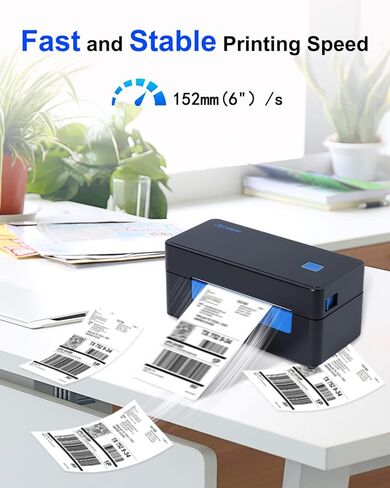 طابعة ملصقات حرارية CLABEL CT428S، طابعة ملصقات شحن 4 × 6 لحزم شحن الأعمال الصغيرة، متوافقة مع Amazon، Ebay، Etsy، Shopify، FedEx، UPS، إلخ، تدعم Windows، Mac in Kuwait