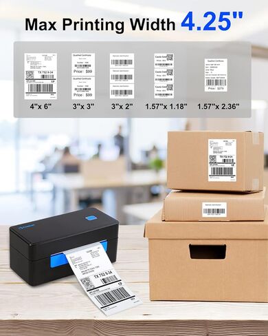 طابعة ملصقات حرارية CLABEL CT428S، طابعة ملصقات شحن 4 × 6 لحزم شحن الأعمال الصغيرة، متوافقة مع Amazon، Ebay، Etsy، Shopify، FedEx، UPS، إلخ، تدعم Windows، Mac in Kuwait