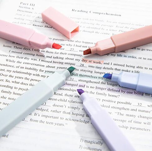 Yamadura Aesthetic Cute Highlighters with Soft Chisel Tip, 6pcs Mild Assorted Colors, No Bleed Dry Fast Easy to Hold, for School Office Journal Supplies (6pcs Cream Colors, Orange) in Saudi Arabia