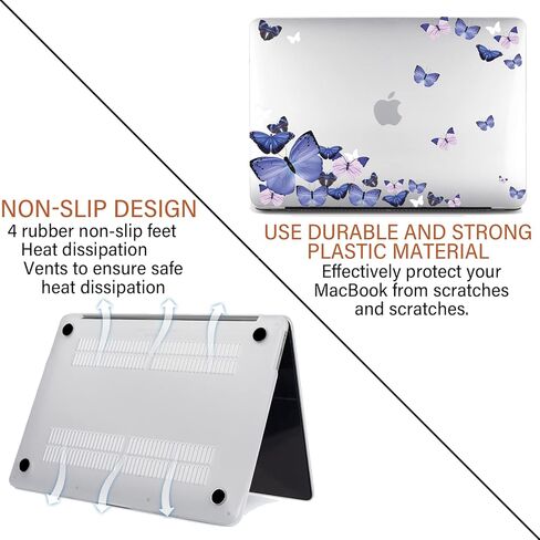 متوافق مع حافظة MacBook Air مقاس 13 بوصة، إصدار 2020 2019 2018 (A2337 M1 A2179 A1932)، مع معرف اللمس وحزمة من واقيات لوحة المفاتيح، هيكل صلب من البلاستيك للكمبيوتر المحمول (هيكل جمجمة) in Kuwait