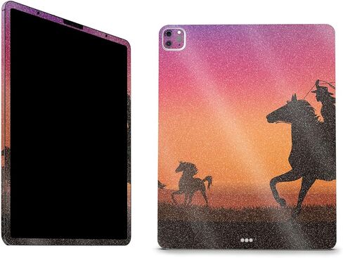 MightySkins Glossy Glitter Skin Compatible with Apple iPad Pro 12.9" M2 6th Gen (2022) Full Wrap Kit - Charcoal Flames | Protective Durable High-Gloss Glitter Finish | Easy to Apply | Made in The USA in Saudi Arabia