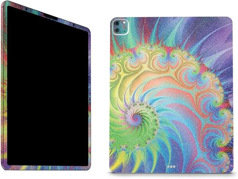 MightySkins Glossy Glitter Skin Compatible with Apple iPad Pro 12.9" M2 6th Gen (2022) Full Wrap Kit - Charcoal Flames | Protective Durable High-Gloss Glitter Finish | Easy to Apply | Made in The USA in Saudi Arabia