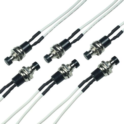 Momentary Push Button Switch with Wires, 1A 250VAC SPST Mini Pushbutton Switches Normal Open(NO) Red Cap - 6pcs in Saudi Arabia