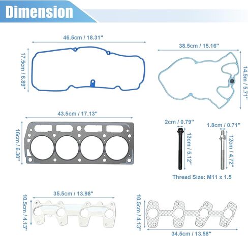 X AUTOHAUX 1 Set Engine Cylinder Head Gasket Set for Chevrolet Cavalier 1998-2001 for GMC Sonoma 1998-2002 Metal in Saudi Arabia