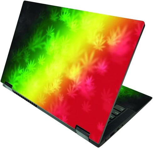 MightySkins Skin Compatible with Lenovo IdeaPad Flex 5 2-in-1 15" (2021) - Rasta Rainbow | Protective, Durable, and Unique Vinyl Decal wrap Cover | Easy to Apply and Change Style | Made in The USA in Kuwait