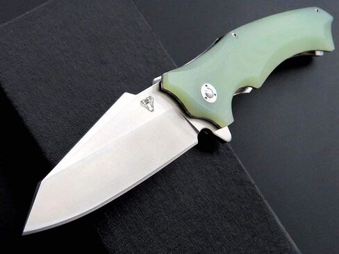 Eafengrow Snake Head G10 سكاكين التخييم القابلة للطي تستخدم 9cr فولاذ وصلابة 59HRC كروي تحمل السكاكين أداة خارجية (اليشم) in Kuwait