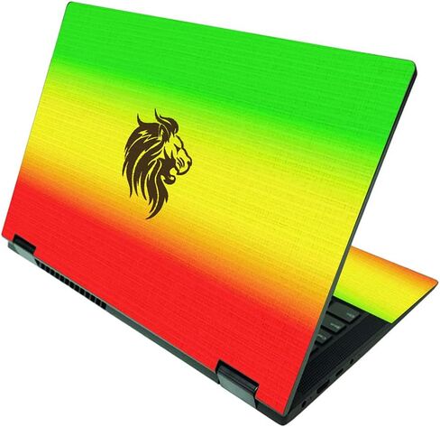 MightySkins Skin Compatible with Lenovo IdeaPad Flex 5 2-in-1 15" (2021) - Rasta Rainbow | Protective, Durable, and Unique Vinyl Decal wrap Cover | Easy to Apply and Change Style | Made in The USA in Kuwait