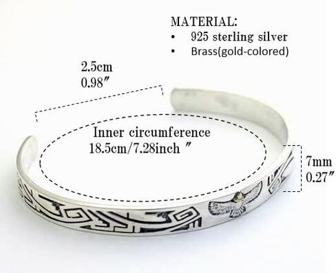 COSUMOSU Sterling Silver Southwest Native American Kokopelli Cuff Bangle Bracelet Adjustable in Saudi Arabia