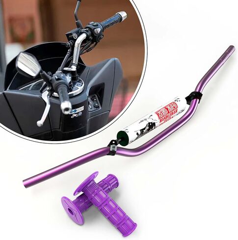 مقود 7/8 مع دعامات مقابض من الفوم لـ KLX110 Ninja650r RFZ CRF70 TAO TAO SSR127 Grom إلخ. دراجة ترابية (أرجواني) in Kuwait