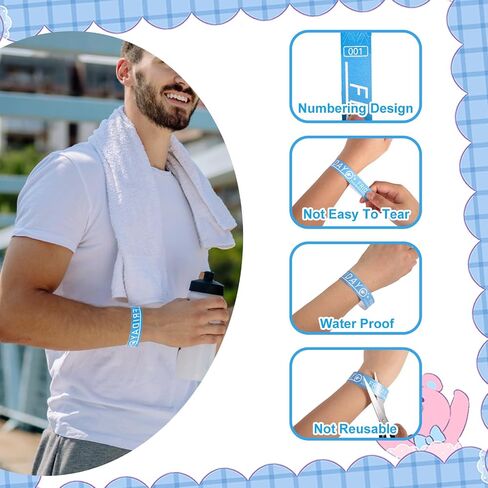500pcs Wristbands for Events, Blue Friday Wristbands with Number 001-500 Waterproof Polyester Wristbands Day of The Week Bracelets Wrist Bands for Events Concert Festival Party in Saudi Arabia