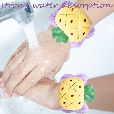 8 قطع من المناشف المصنوعة من الألياف الدقيقة، سوار معصم للمنتجعات الصحية، فاكهة الصيف اللطيفة للأطفال والبنات والنساء، تمنع تسرب الماء إلى ذراعيك in Kuwait