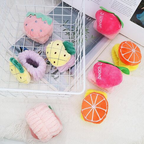 8 قطع من المناشف المصنوعة من الألياف الدقيقة، سوار معصم للمنتجعات الصحية، فاكهة الصيف اللطيفة للأطفال والبنات والنساء، تمنع تسرب الماء إلى ذراعيك in Kuwait