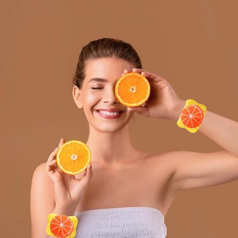 8 قطع من المناشف المصنوعة من الألياف الدقيقة، سوار معصم للمنتجعات الصحية، فاكهة الصيف اللطيفة للأطفال والبنات والنساء، تمنع تسرب الماء إلى ذراعيك in Kuwait