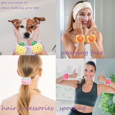 8 قطع من المناشف المصنوعة من الألياف الدقيقة، سوار معصم للمنتجعات الصحية، فاكهة الصيف اللطيفة للأطفال والبنات والنساء، تمنع تسرب الماء إلى ذراعيك in Kuwait