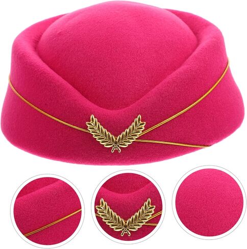 STOBOK Stewardess Hat Roleplay Costume Pillbox Hat Blue Hat Lady Dimitrescu Cosplay Flight Cap Lord Farquaad Hat Decorative Hat Cosplay Stewardess Hat Vintage Flight Attendant Hat Dimit in Saudi Arabia