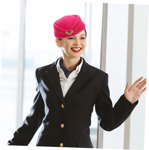 STOBOK Stewardess Hat Roleplay Costume Pillbox Hat Blue Hat Lady Dimitrescu Cosplay Flight Cap Lord Farquaad Hat Decorative Hat Cosplay Stewardess Hat Vintage Flight Attendant Hat Dimit in Saudi Arabia