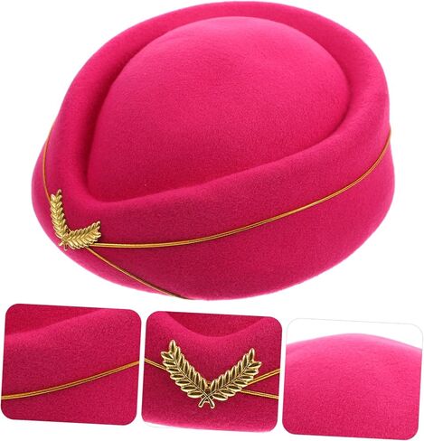 STOBOK Stewardess Hat Roleplay Costume Pillbox Hat Blue Hat Lady Dimitrescu Cosplay Flight Cap Lord Farquaad Hat Decorative Hat Cosplay Stewardess Hat Vintage Flight Attendant Hat Dimit in Saudi Arabia