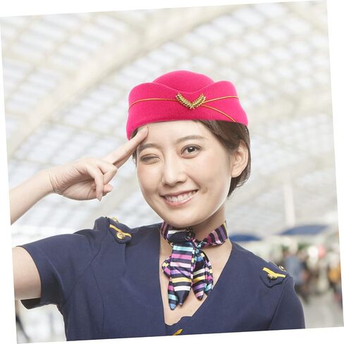 STOBOK Stewardess Hat Roleplay Costume Pillbox Hat Blue Hat Lady Dimitrescu Cosplay Flight Cap Lord Farquaad Hat Decorative Hat Cosplay Stewardess Hat Vintage Flight Attendant Hat Dimit in Saudi Arabia